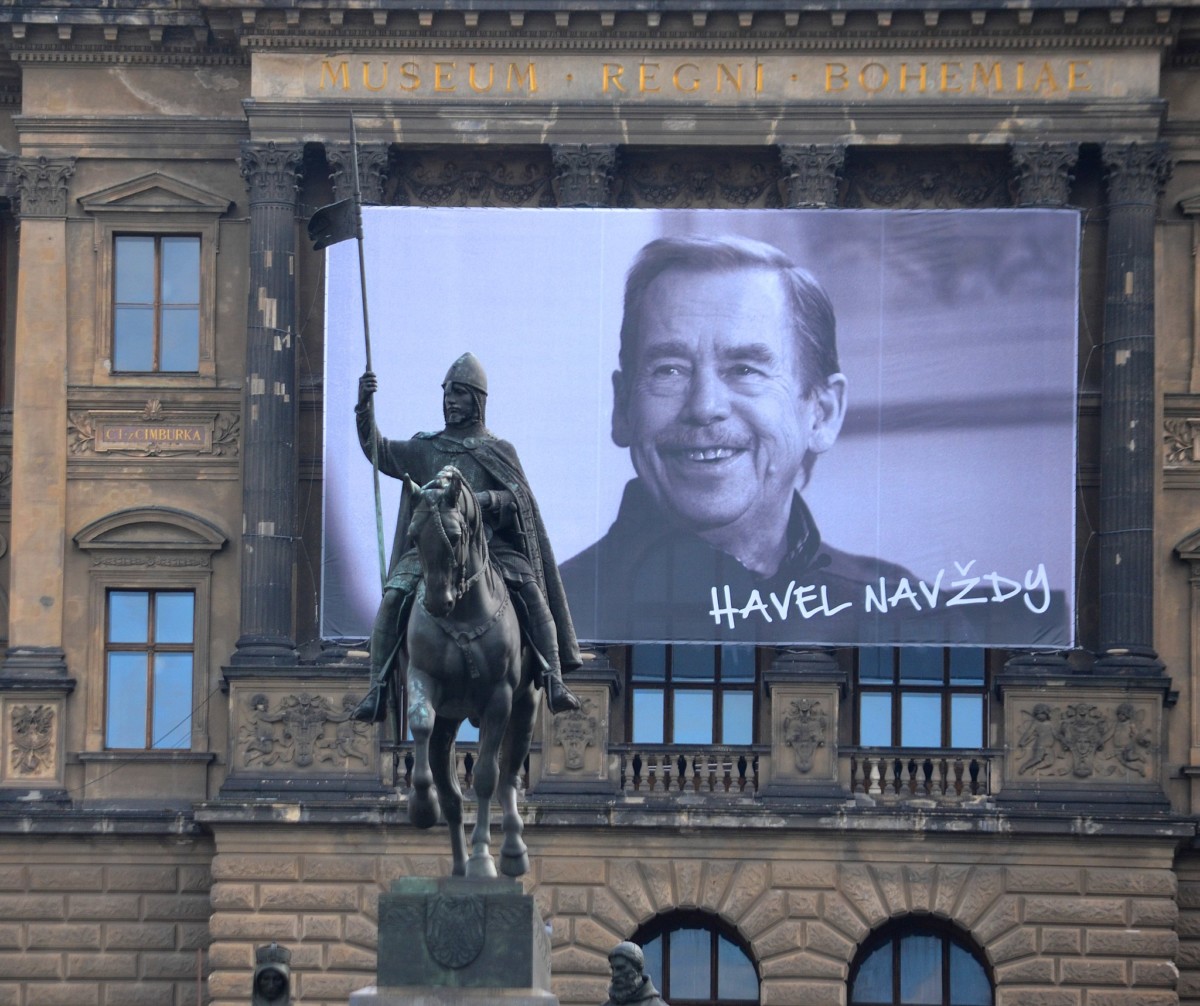 Václav Havel on a billboard on Václavské náměstí - © David Sedlecký