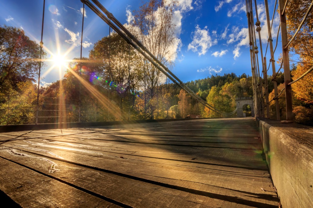 The Stádlecký chain bridge in South Bohemia